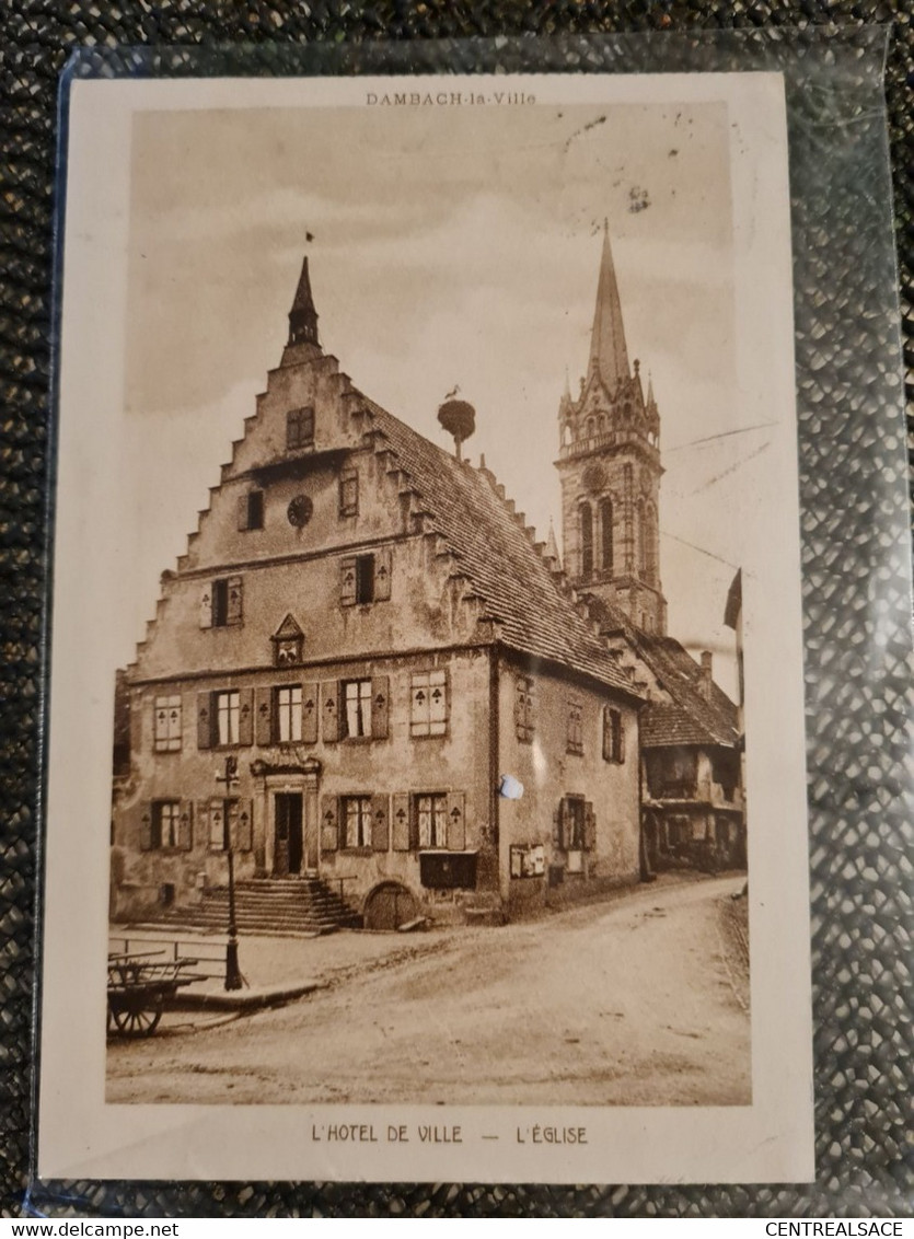 Carte DAMBACH LA VILLE  Eglise Et Hotel De Ville - Dambach-la-ville