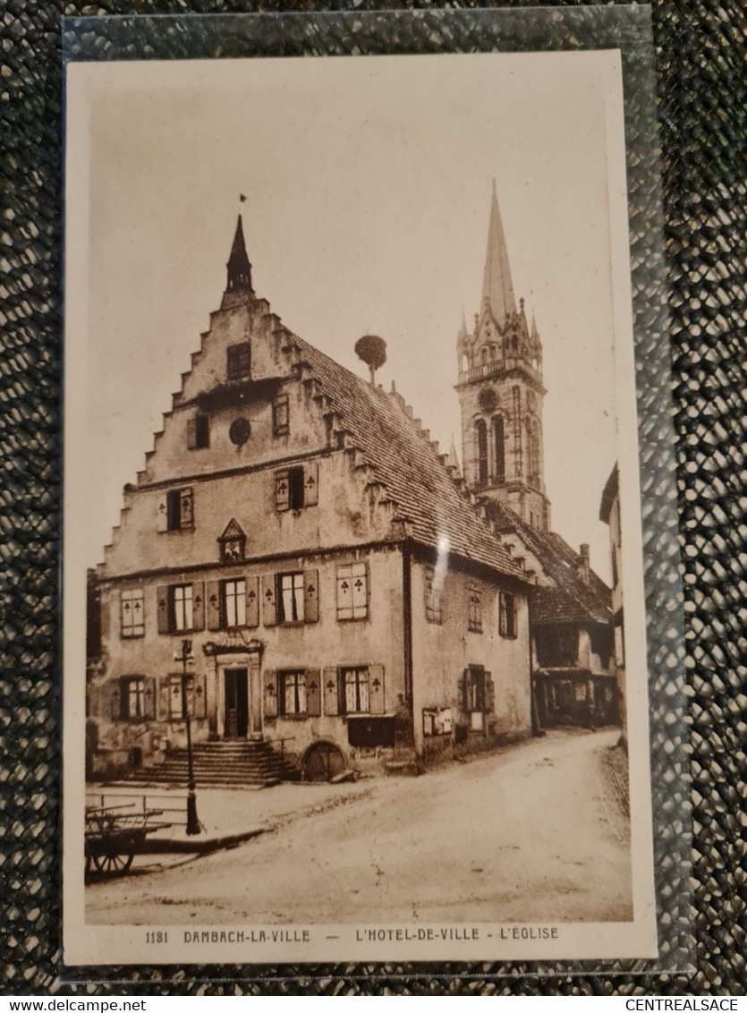 Carte DAMBACH LA VILLE  Eglise Et Hotel De Ville - Dambach-la-ville