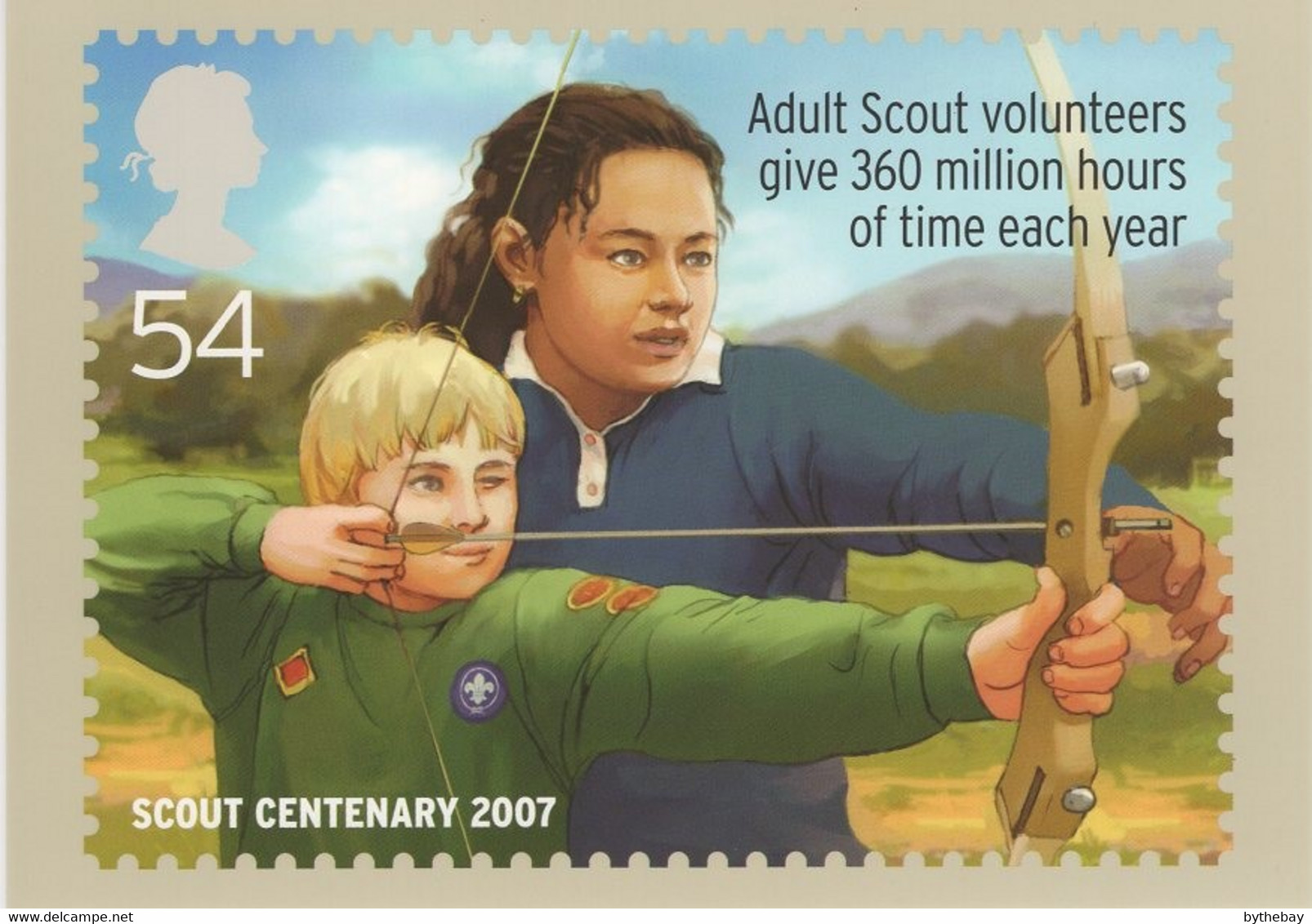Great Britain 2007 PHQ Card Sc 2495 54p Scouts, Archery - PHQ Cards