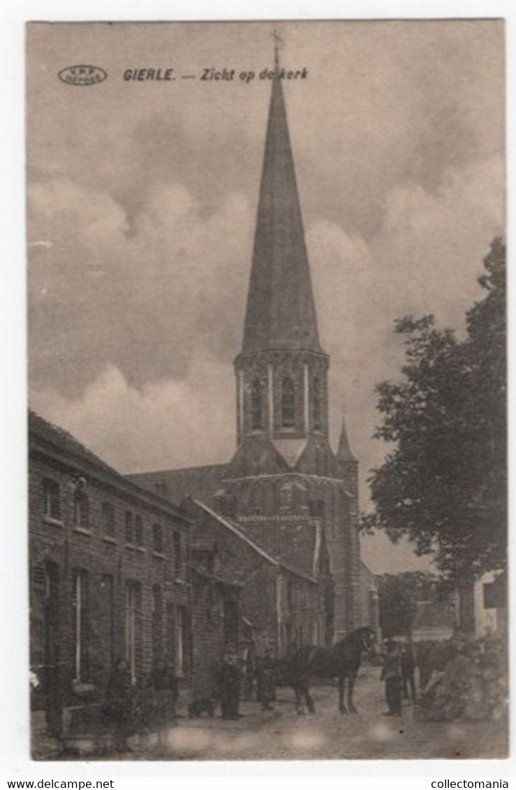 2 Oude Postkaarten Gierle Bij Jeannette Zicht Op Den Hof    Zicht Op De Kerk - Wuustwezel