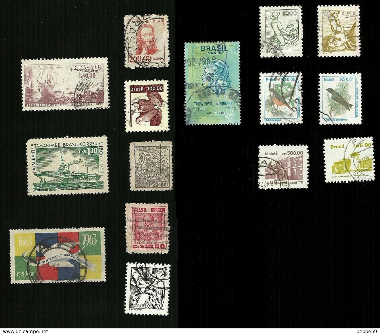 Brasile Lotto 15 Francobolli Vari - Collections, Lots & Series