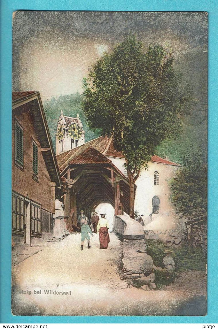 * Wilderswil (Berne - Suisse - Schweiz) * Steig Bei Wilderswil, Couleur, église, Kirche, Animée, Old, Rare - Wilderswil