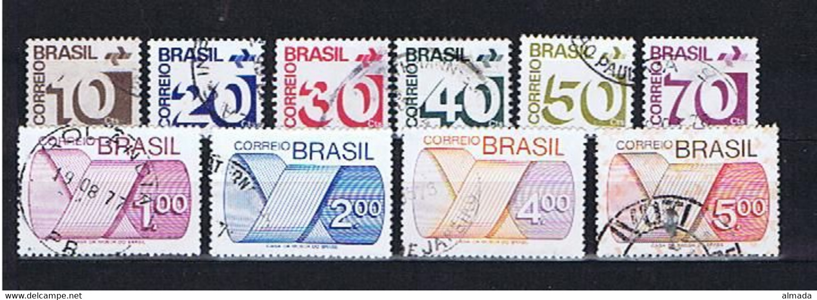 Brasil, Brasilien 1972-1975: 10 Diff. Used, Gestempelt - Oblitérés