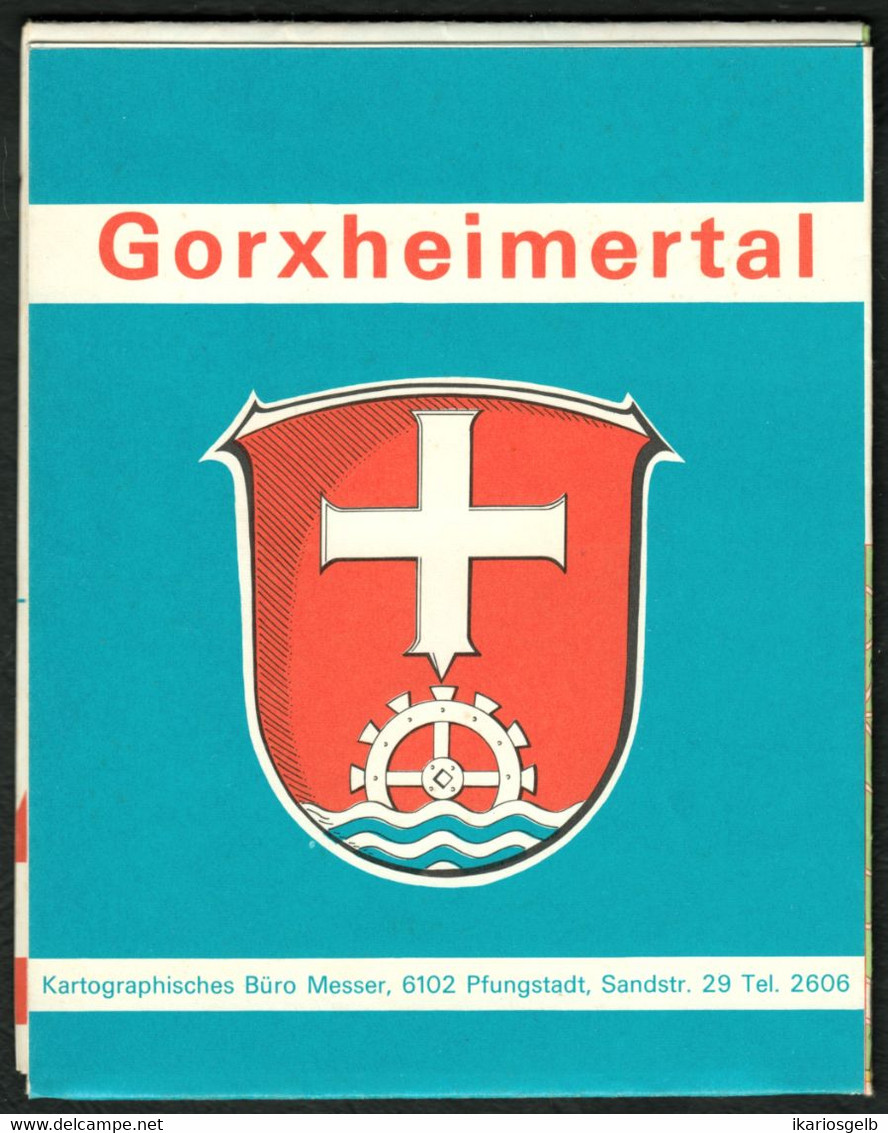 Gorxheimertal Bei Weinheim Bergstraße ~1979 Falt-Stadtplan Mit Strassenverzeichnis U Nachbarorte Topographie Landkarte - Cartes Topographiques