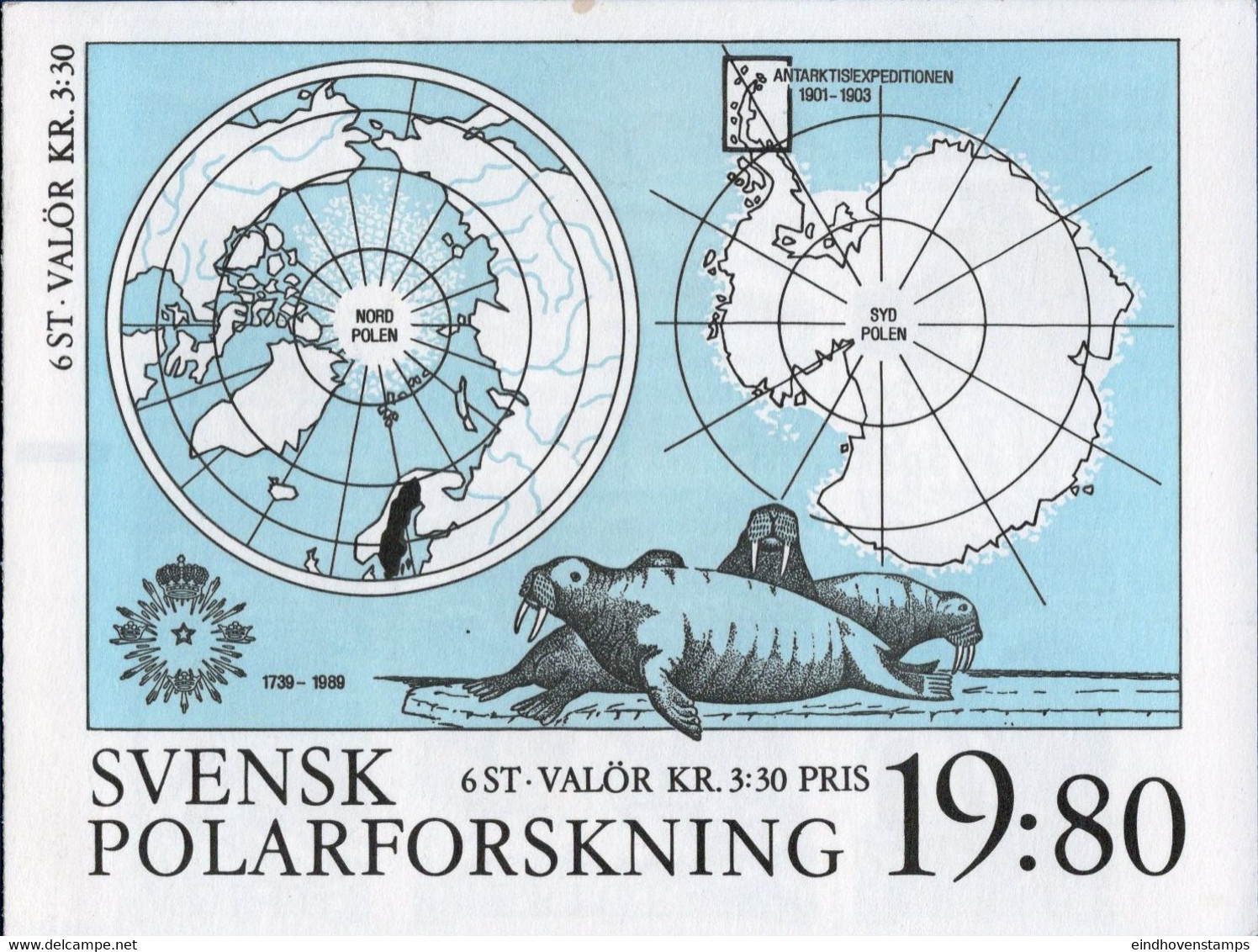 Sweden Sverige 1989 Stamp Booklet Polar Research Cancelled Academy Of Science MNH 89M141 - Forschungsprogramme