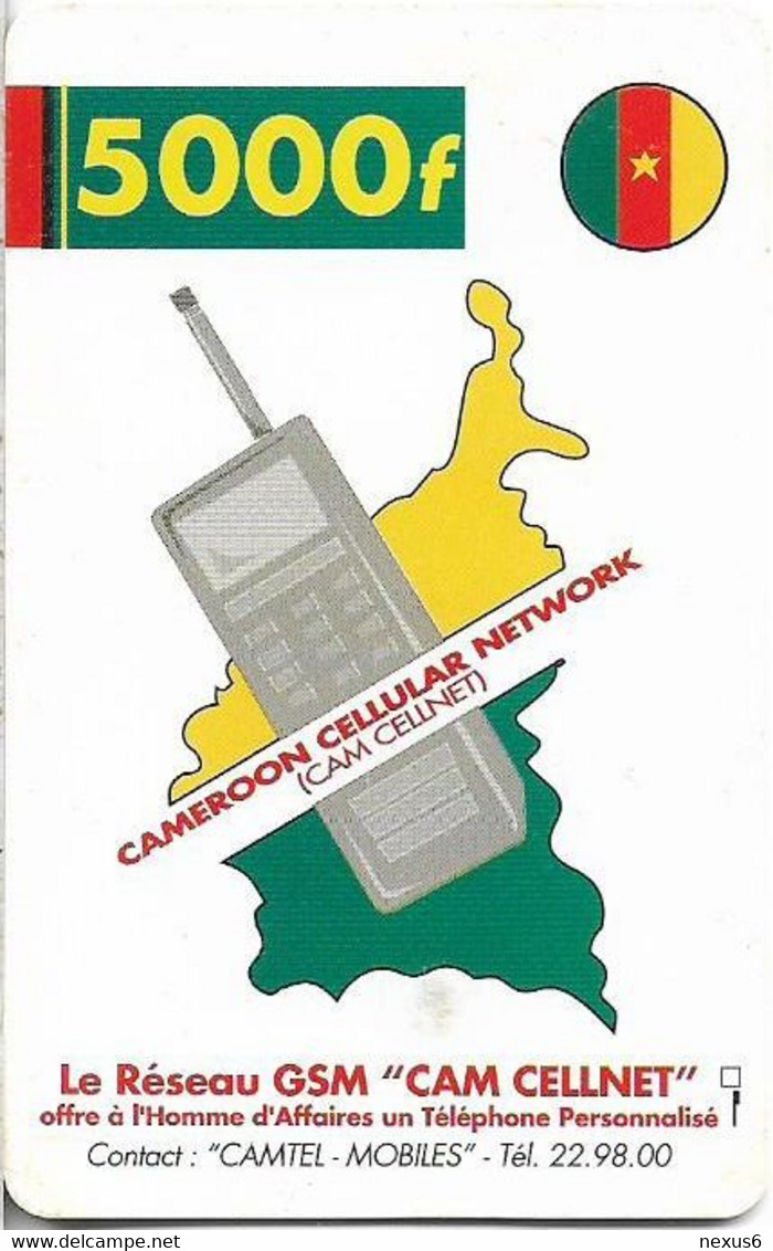 Cameroon - Camtel - Gsm Cellnet, Gem1B Not Symmetr. Red, 5.000FCFA, Used - Cameroon