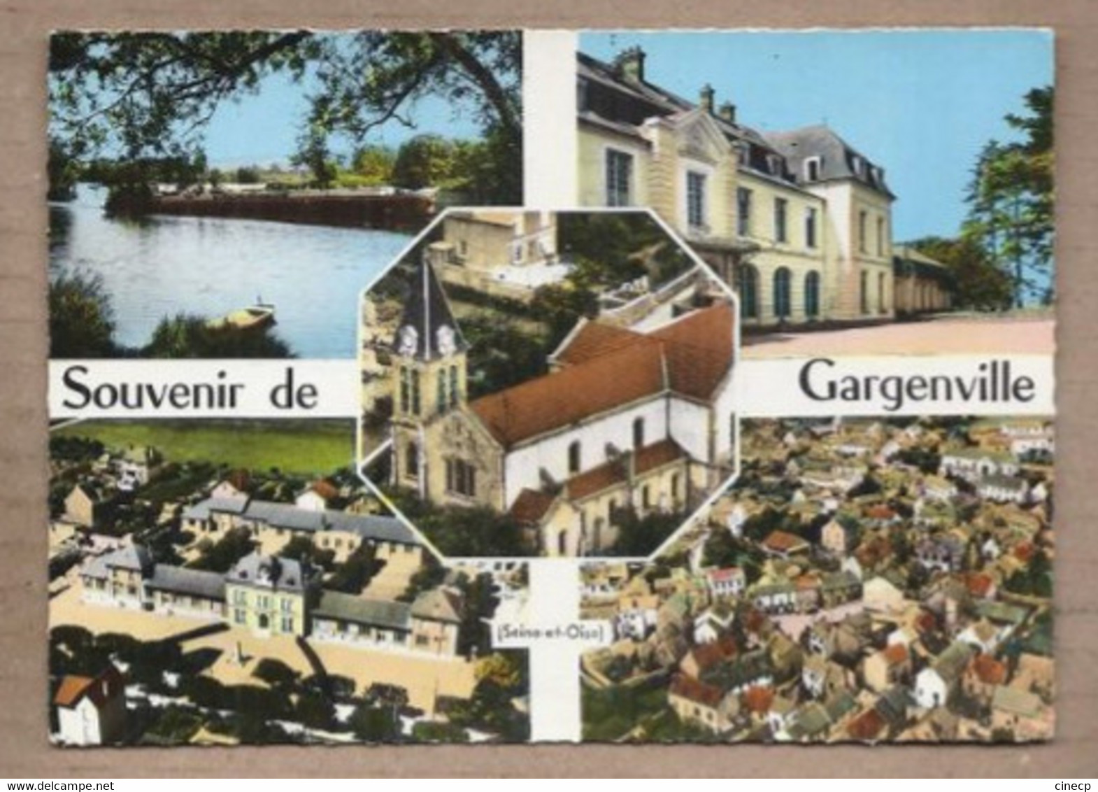 CPSM 78 - GARGENVILLE - SOUVENIR DE - TB CP Multivue Dont Vue Générale , Centre Eglise Rues Etc... - Gargenville