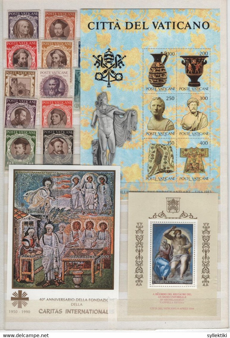 VATICAN COLLECTION OF 120 DIFFERENT MNH STAMP & 8 MINIATURE SHEETS - Colecciones