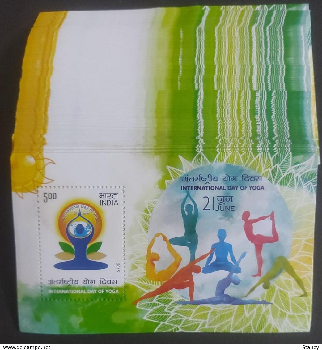 India 2015 International Day Of Yoga Lot Of 50 Miniature Sheets MS MNH P.O Fresh & Fine As Per Scan - Altri & Non Classificati