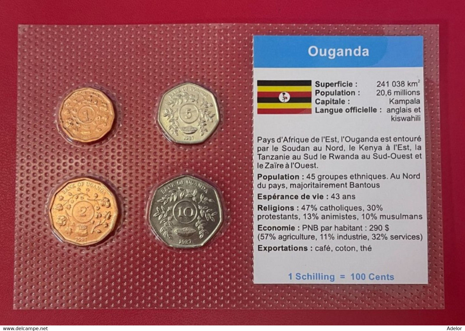 Belle Série De Monnaie De 1 Schilling à 10 Schilling 1987, Ouganda - Ouganda