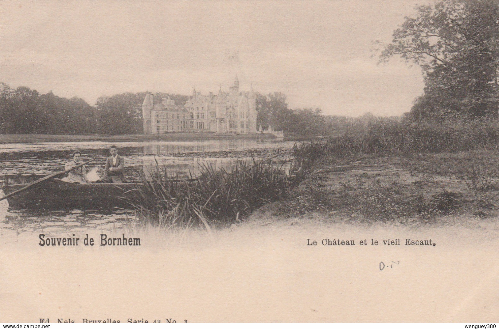 BORNHEM.   NIEL  BOOM Souvenir De BORNHEM     Le Château Et Le Vieil Escaut  TB PLAN    Env. 1915.    RARE - Niel