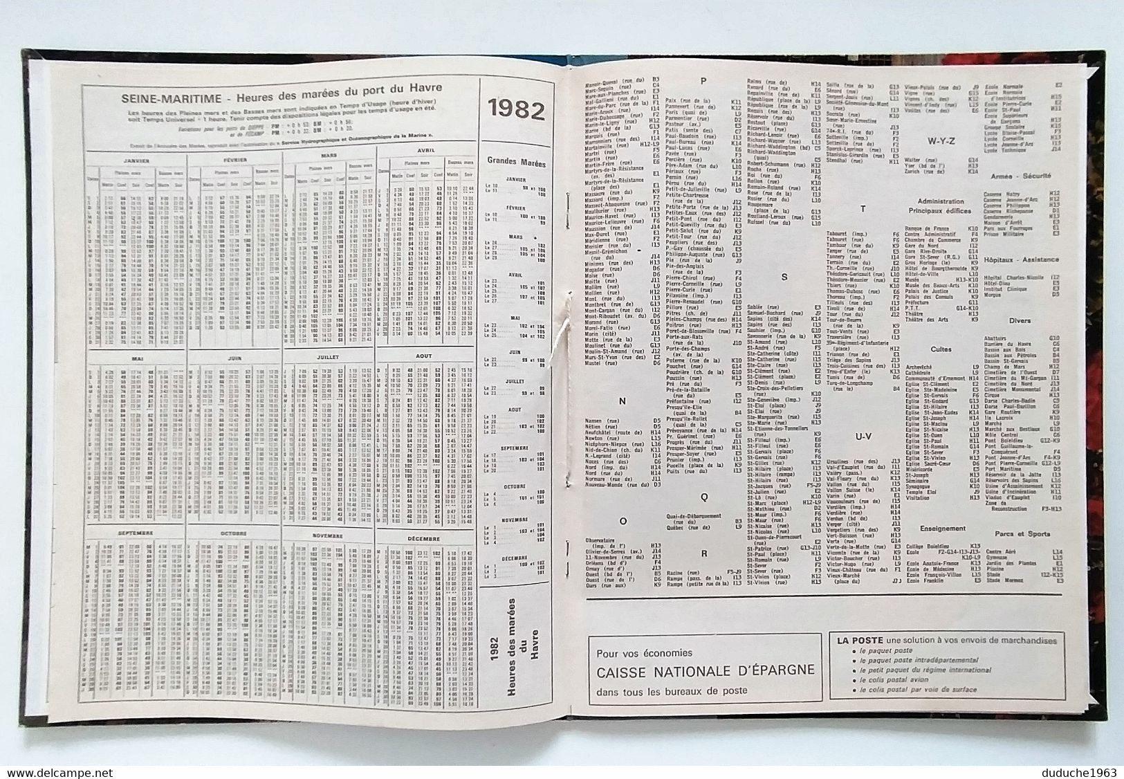 Calendrier La Poste - Almanach PTT 1982 - Seine Maritime