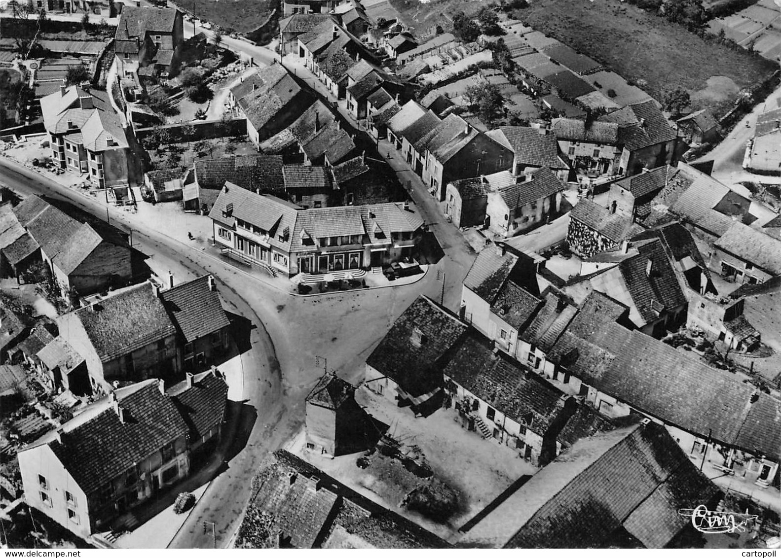 52 - ANDELOT - Un Beau Panorama Aérien - Route De Chaumont - Route De Bologne - Hôtel Du Garage - Andelot Blancheville