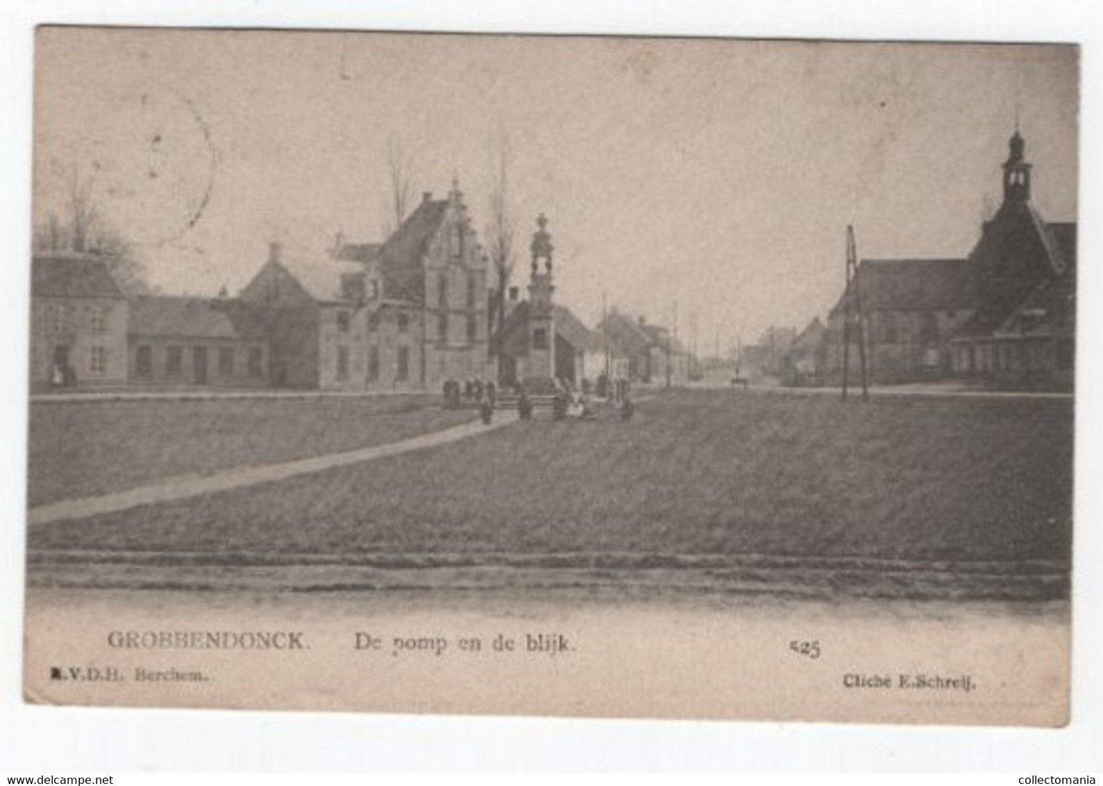 1 Oude Postkaart Grobbendonck   Grobbendonk  De Pomp & Den Blijk   1909   Druk R.V.D.H. - Grobbendonk