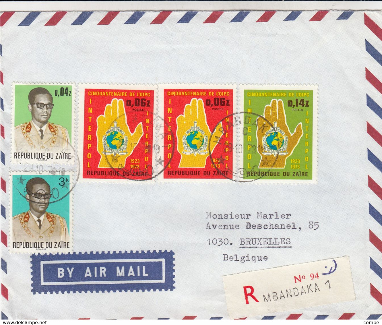 LETTRE. ZAIRE. RECOMMANDE MBANDAKA POUR LA BELGIQUE /   2 - Covers & Documents