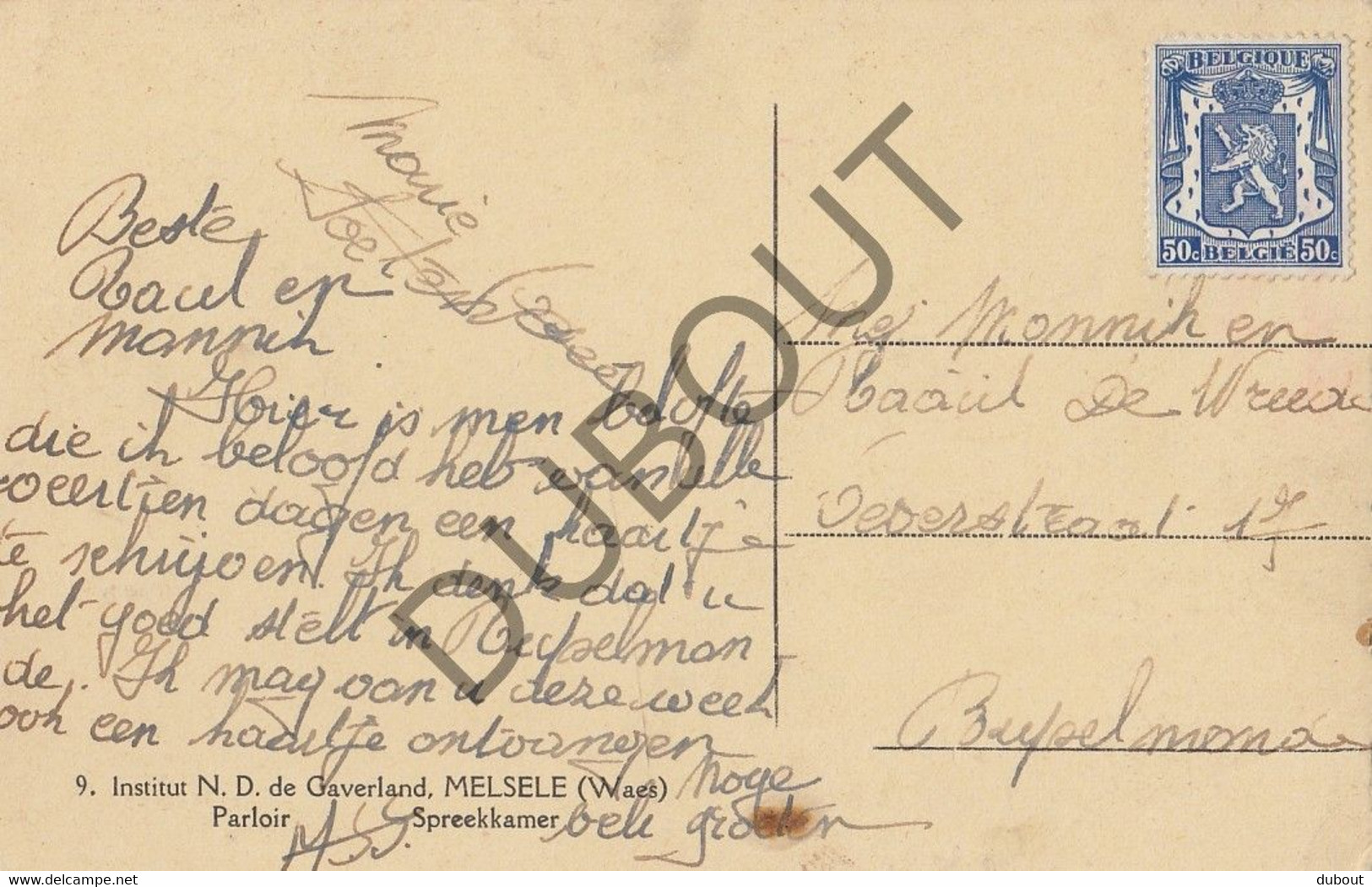 Postkaarte/Carte Postale - MELSELE - Instituut ND De Gaverland (C2759) - Beveren-Waas
