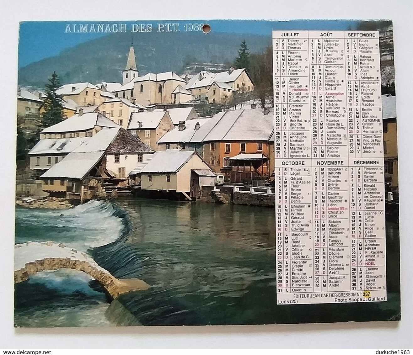 Calendrier La Poste - Almanach PTT 1988 - Seine Maritime - Formato Grande : 1981-90