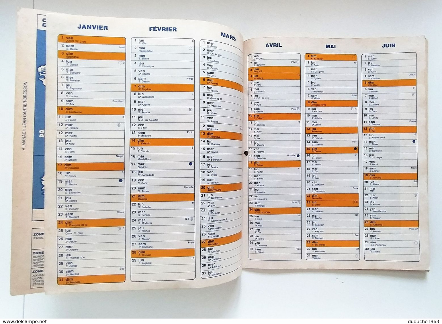 Calendrier La Poste - Almanach PTT 1988 - Seine Maritime - Formato Grande : 1981-90