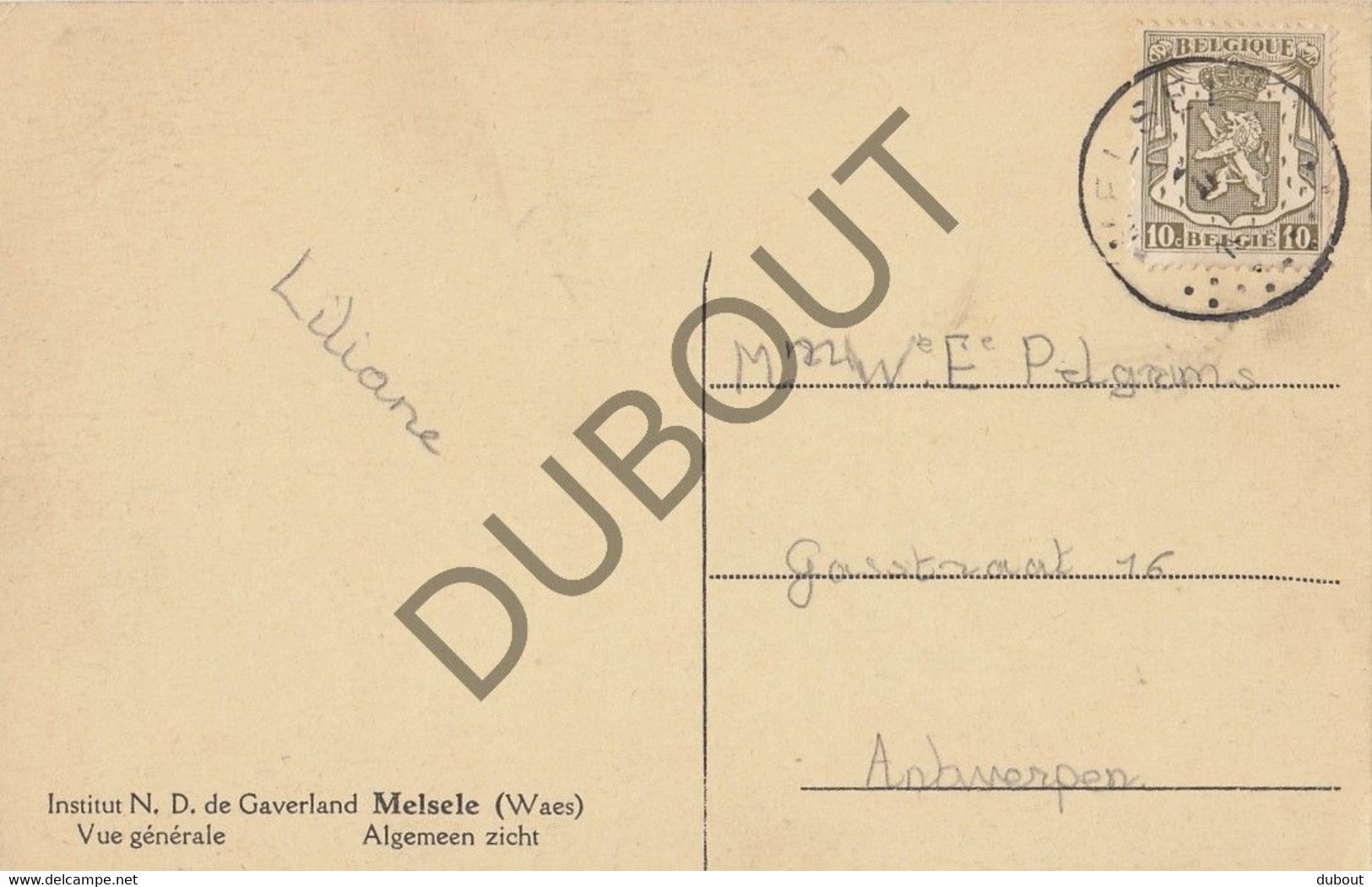 Postkaarte/Carte Postale - MELSELE - Instituut ND De Gaverland (C2744) - Beveren-Waas