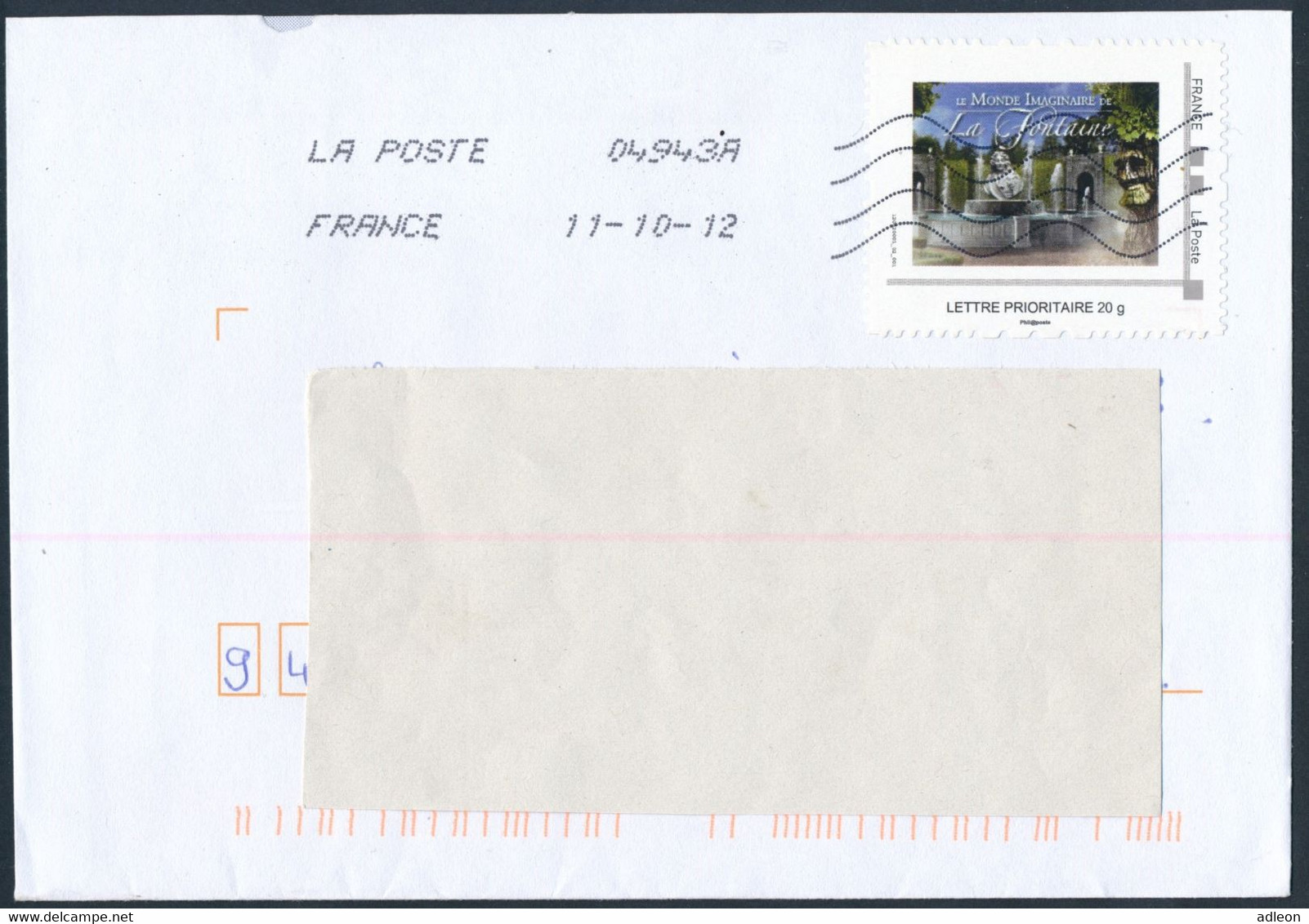 France-IDTimbres - Le Monde Imaginaire De La Fontaine - YT IDT 7 Sur Lettre Du 11-10-2012 - Cartas & Documentos