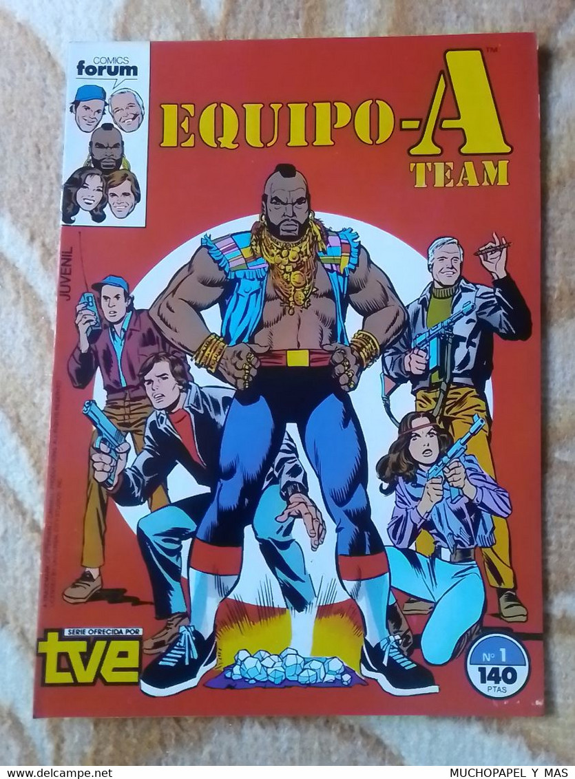 ESPAGNE SPAIN ANTIGUO COMIC TEBEO COMICS FORUM JUVENIL EL EQUIPO A-TEAM Nº 1 1987 SERIE OFRECIDA POR TVE VER FOTOS...... - Old Comic Books