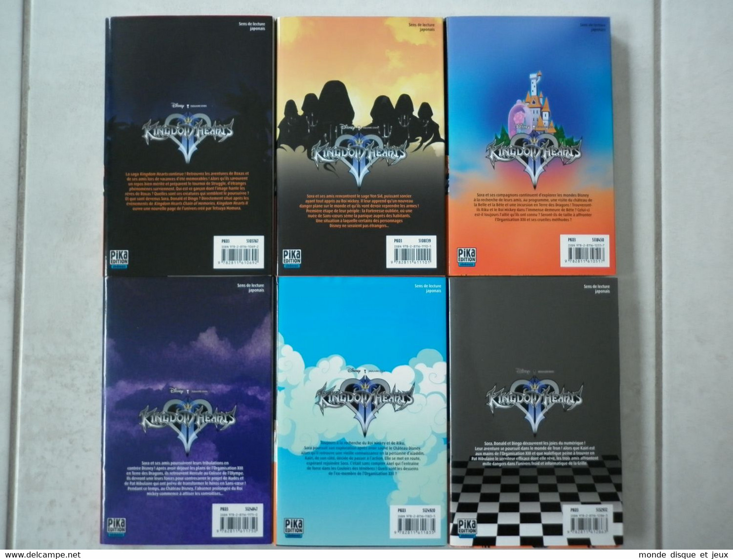 Kingdom Hearts 2 II Mangas Volume 1 à 6 VF Pika Edition Collection Lot 6 Mangas - Lots De Plusieurs Livres