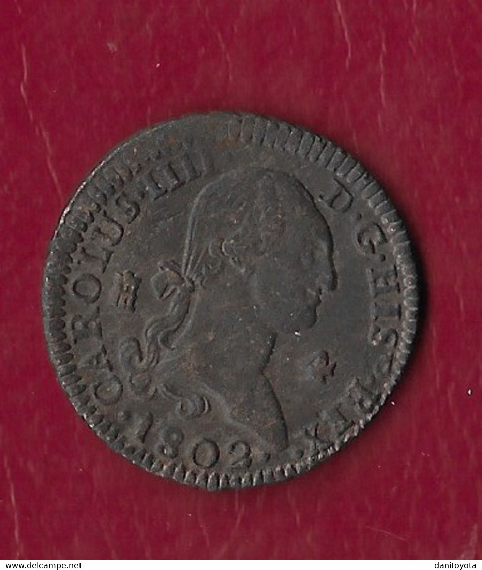 ESPAÑA. AÑO 1802 4 MARAVEDIES CARLOS IV SEGOVIA (REF A/F) - Monnaies Provinciales