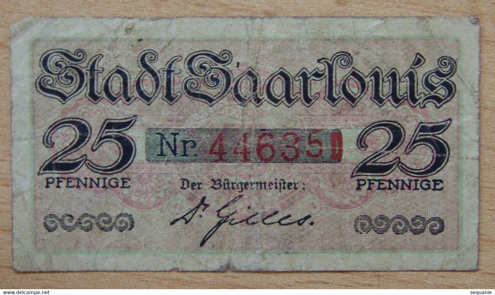 Allemagne - 25 Pfennige Saarlouis 1-12-1918 - Colecciones