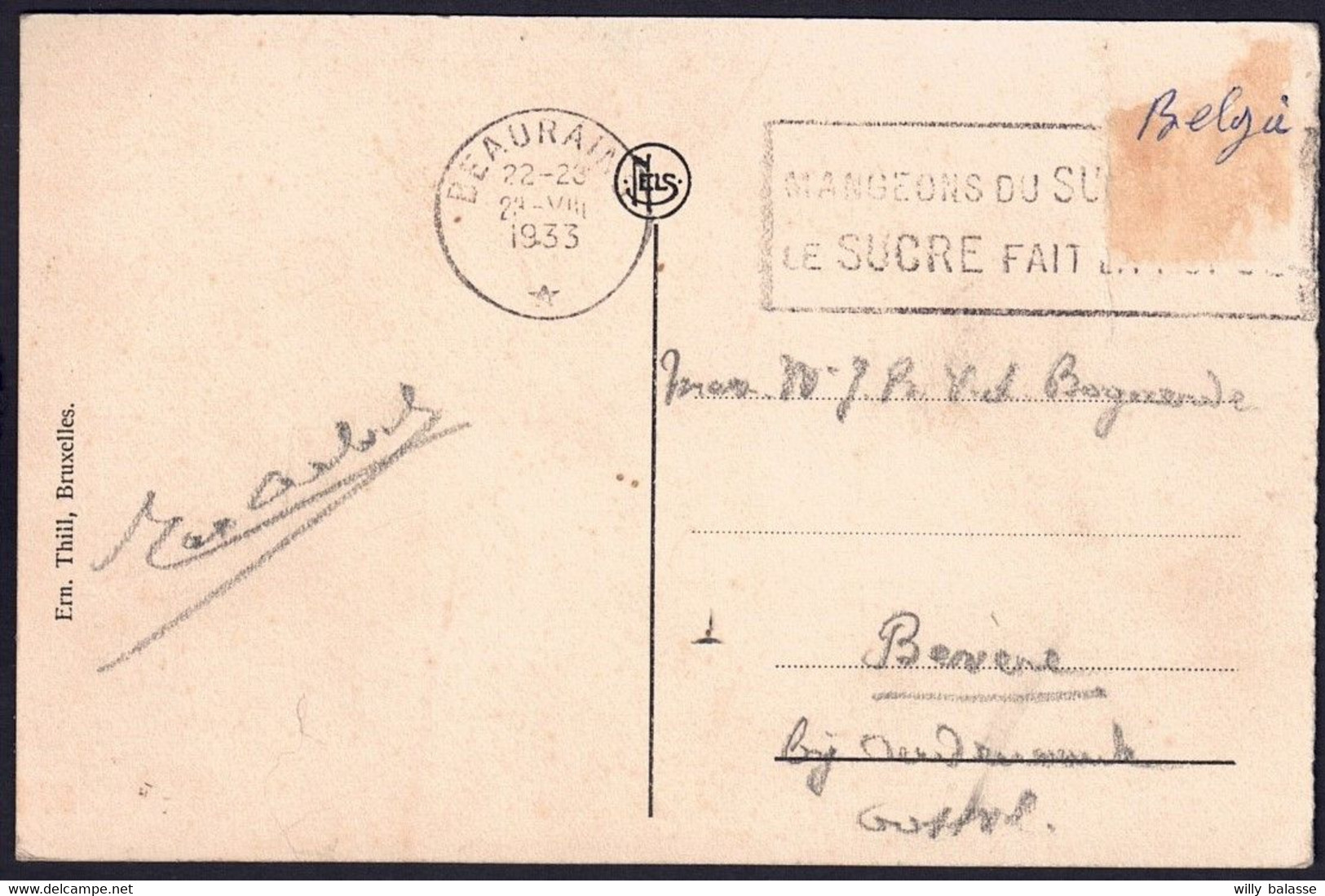 +++ CPA - BEAURAING - Place St Roch - Camion Excursion - Auto - Voiture  // - Beauraing