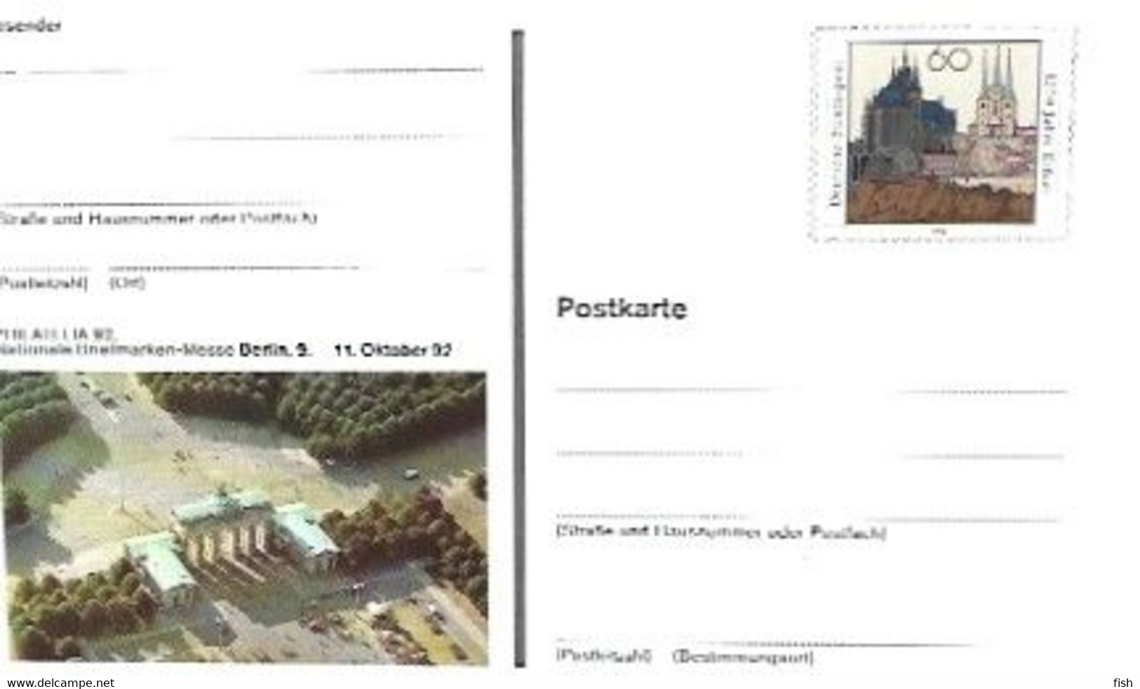 Germany ** & Postal Stationey,  Philatelia 92, Jahre Erfurt 1992 (79899) - Postkarten - Ungebraucht