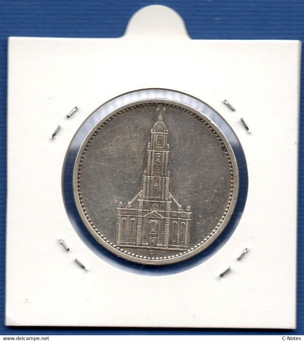 GERMANY - 5 Reichsmark 1934 F -  See Photos - SILVER - Km 83 - 5 Reichsmark