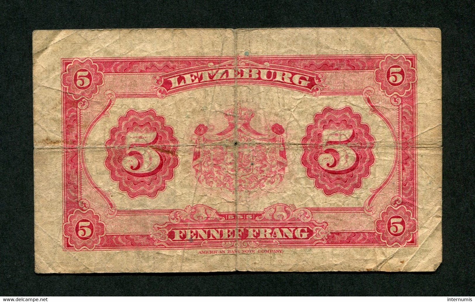 2 Billets (2 Banknotes) :  5 Francs Grand-Duché De Luxembourg (1943-1944) -  P43, B325 - Luxemburg