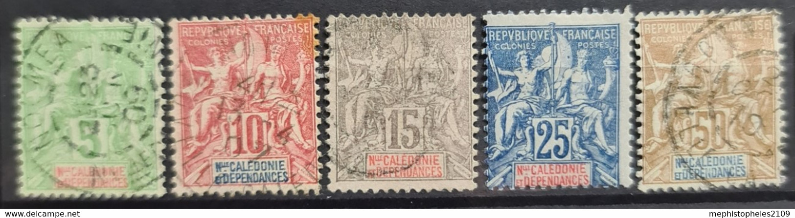 NOUVELLE CALÉDONIE 1900-04 - Canceled - YT 59, 60, 61, 62, 64 - Gebruikt