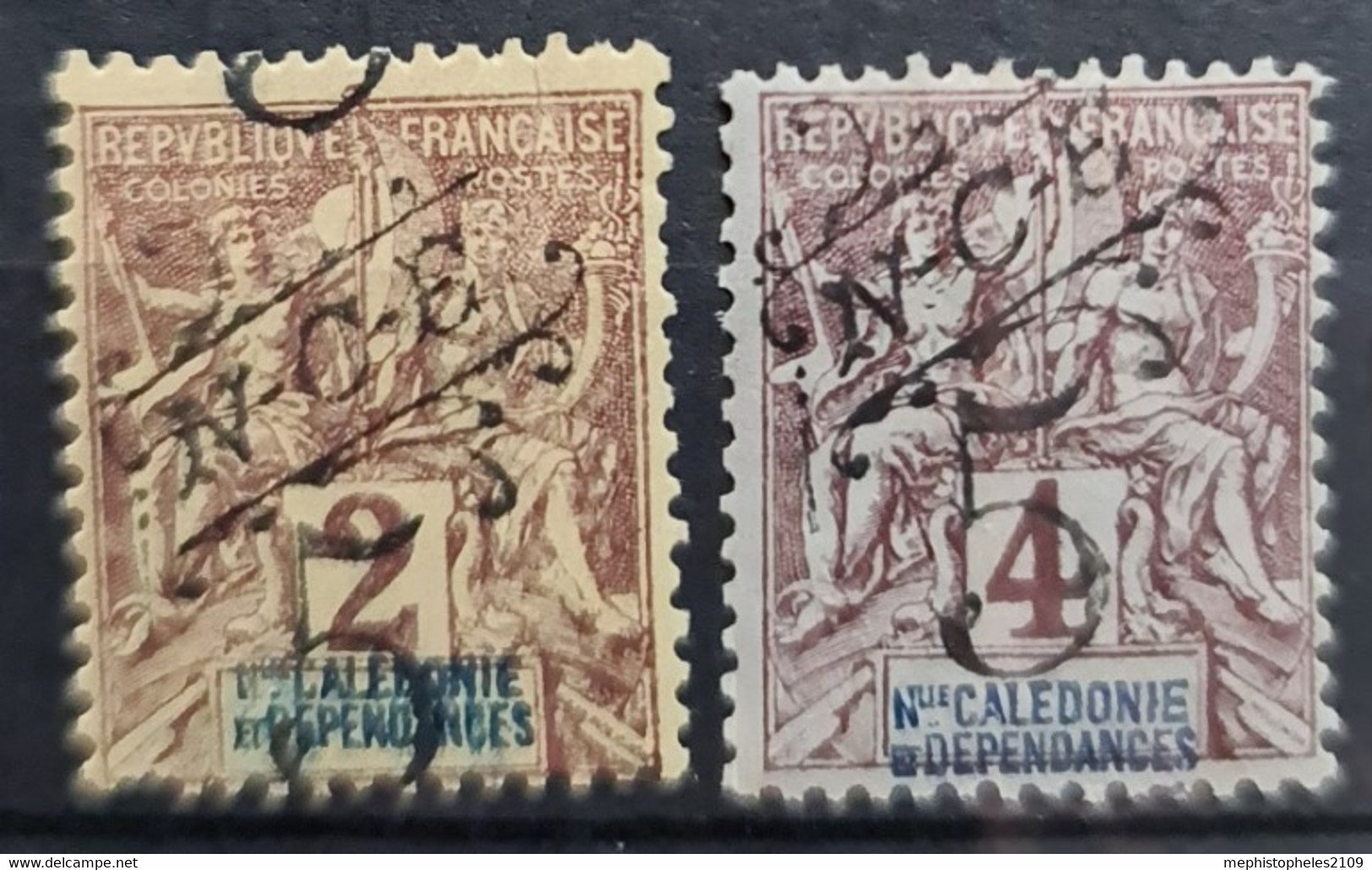 NOUVELLE CALÉDONIE 1900-01 - Canceled - YT 54, 55 - Used Stamps