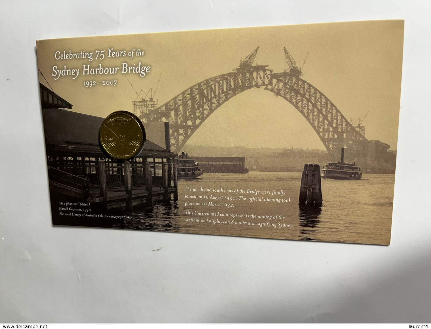 (4 M 44A) Australia $ 1.00 Coin Cover Harbour Bridge Celebrating 75 Years -  Presentation Pack (RRP Was $ 15.00 In 2007) - Dollar