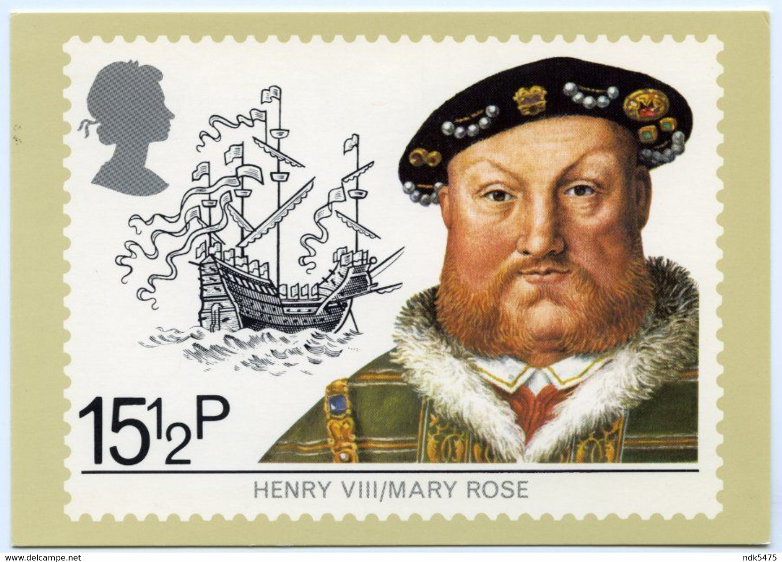 PHQ : MARITIME HERITAGE - HENRY VIII, MARY ROSE, 1982 : FIRST DAY OF ISSUE, LONDON N1 (10 X 15cms Approx.) - Cartes PHQ