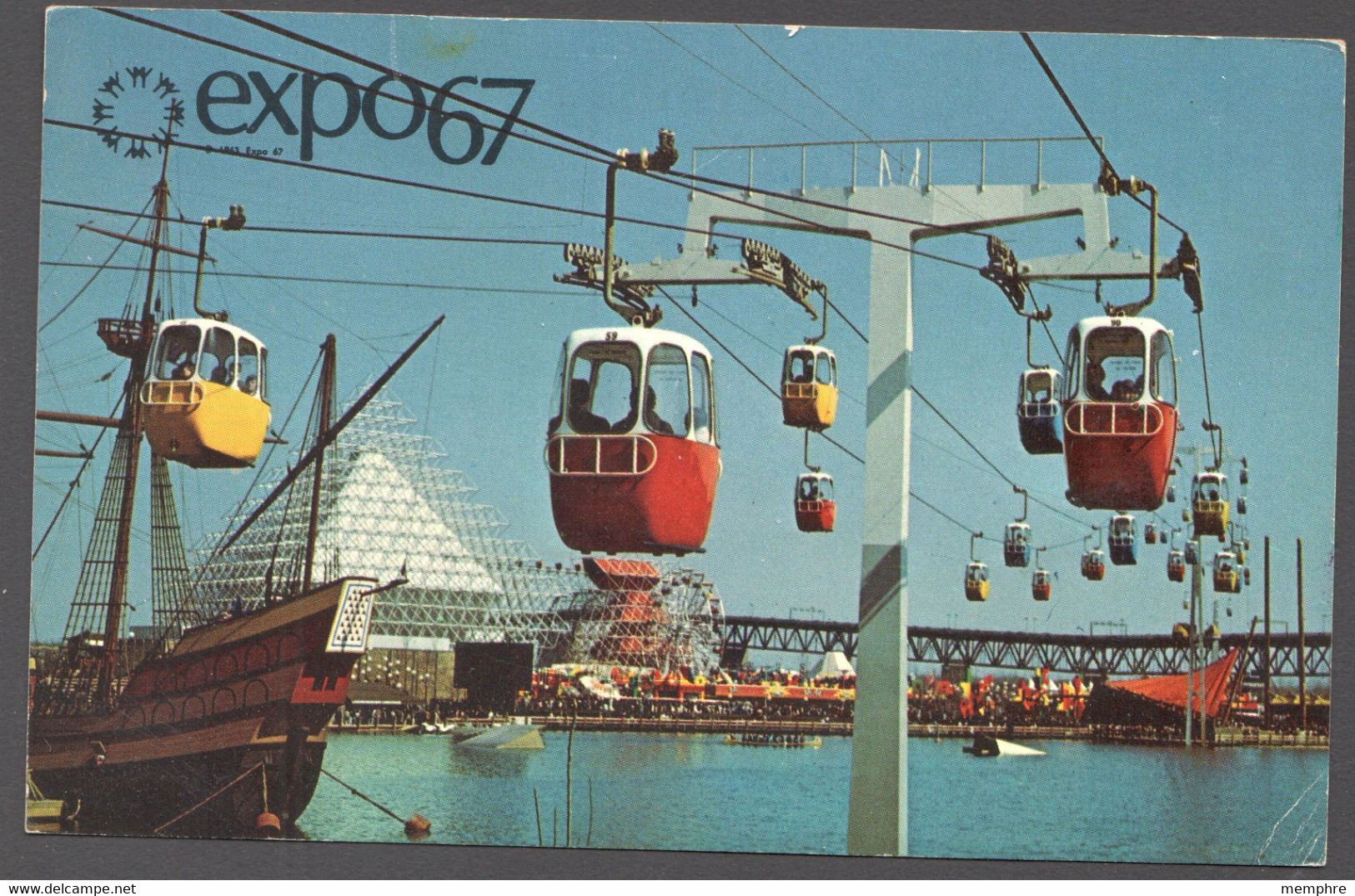 1967  Postcard Sent From The UN Pavillon At EXPO 67   -  UN Stamps In Canada Rare Use Of The 4¢ Stamp - Covers & Documents