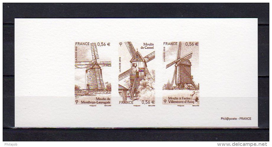 " LES MOULINS " Sur 2 Gravures Officielles De 2010 N° YT 4485 à 4490  En Parfait état ! - Mühlen