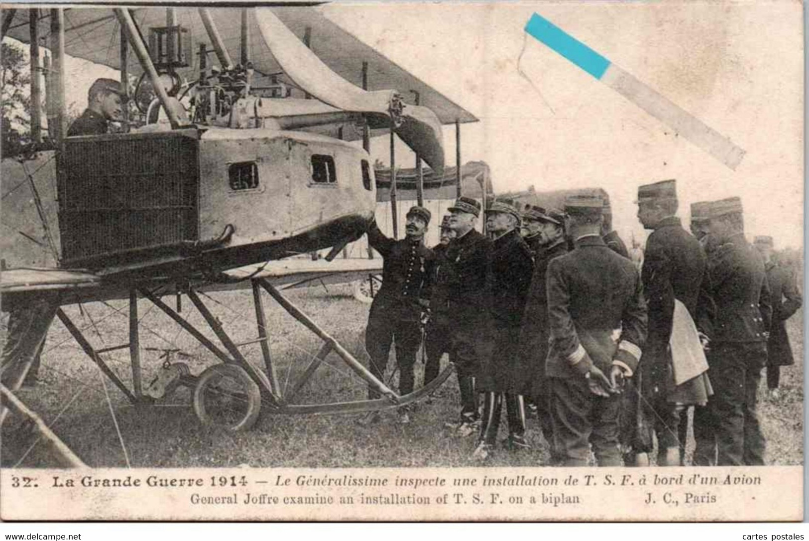 Grande Guerre 1914 - Le Général JOFFRE Inspecte Une Installation T.S.F à Bord D'un Avion - 1914-1918: 1ère Guerre