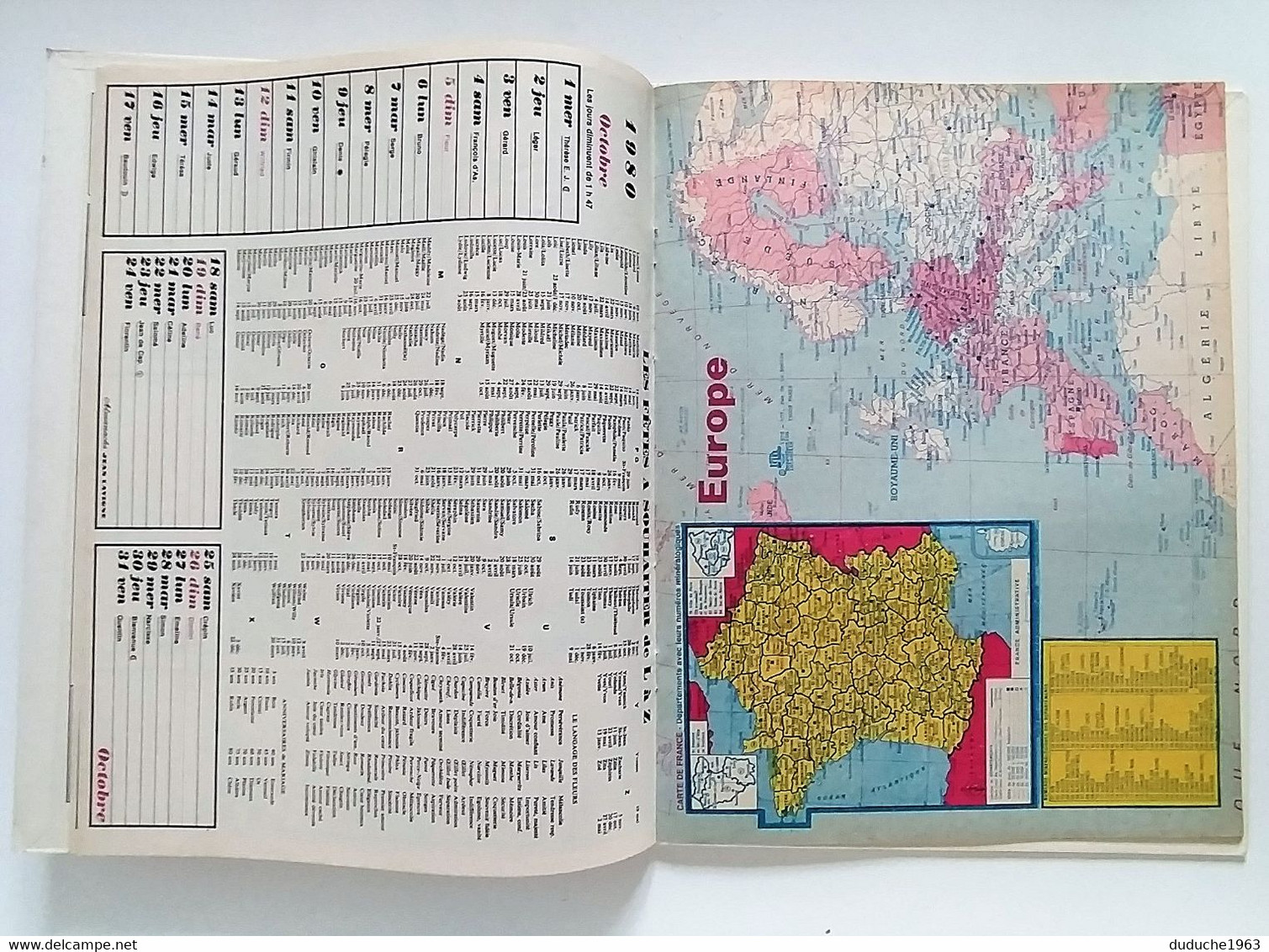 Calendrier La Poste - Almanach PTT 1980 - Paris