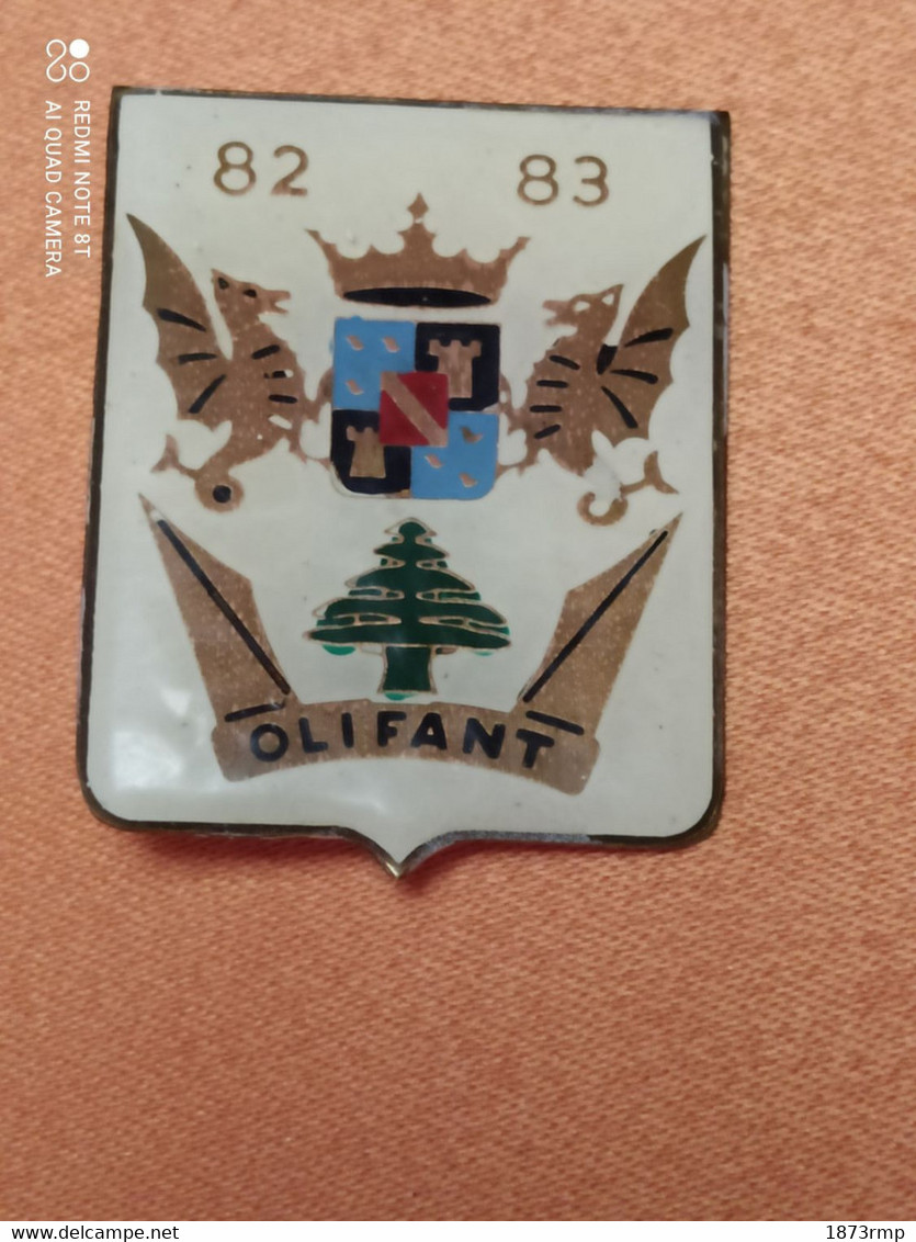 INSIGNE OLIFANT 82.83, FREGATE MONTCALM LIBAN, FABRICATION LOCALE - Navy