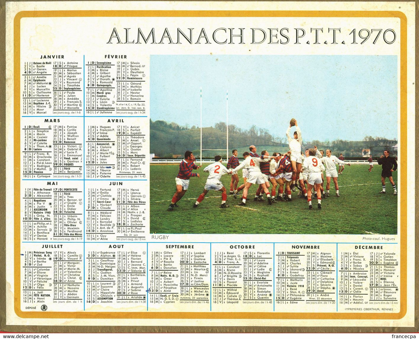 035 - ALMANACH DES P.T.T  1970 - Grand Format : 1961-70