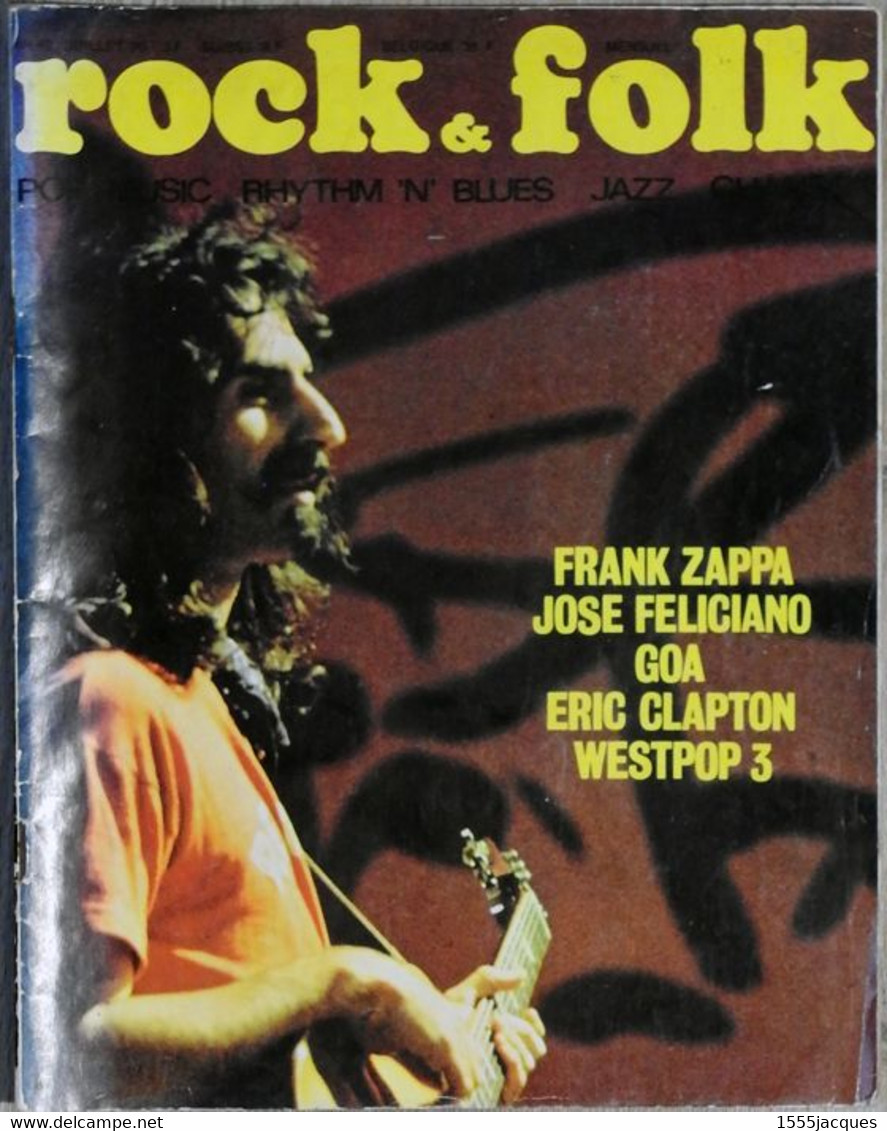 MAGAZINE ROCK & FOLK N° 42 07-1970 FRANK ZAPPA ERIC CLAPTON TOM PAXTON WEST POP 3 JOHNNY KIDD MICHAEL WADLEIGH GOA - Musique