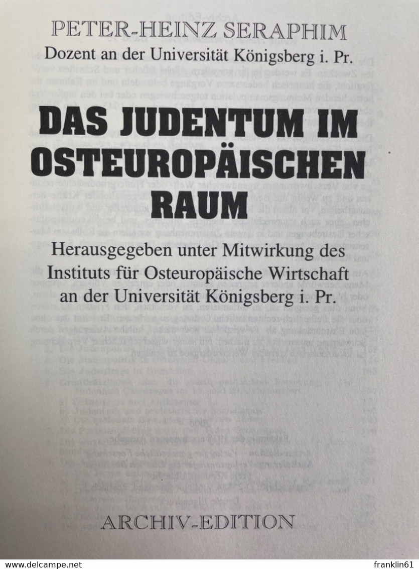 Das Judentum Im Osteuropäischen Raum. - Judaism