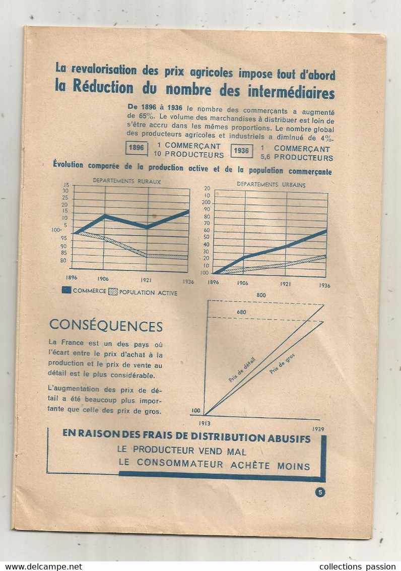 Publicité, Plan Agricole, Cofédération Générale De L'Agriculture, 13 Pages, Frais Fr 3.00 E - Publicités