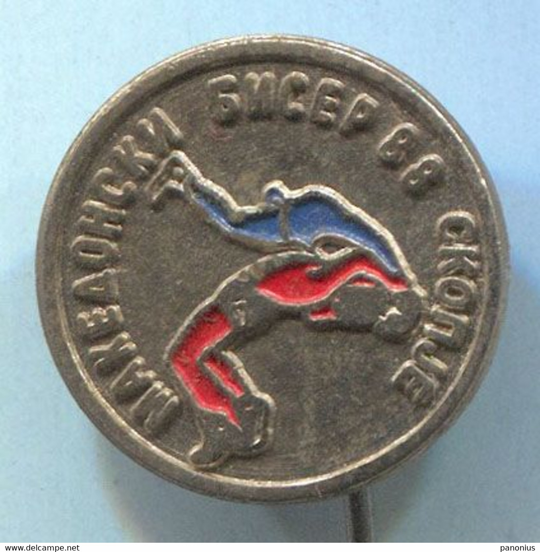 Wrestling - Skopje Macedonia, Vintage Pin Badge Abzeichen - Lotta