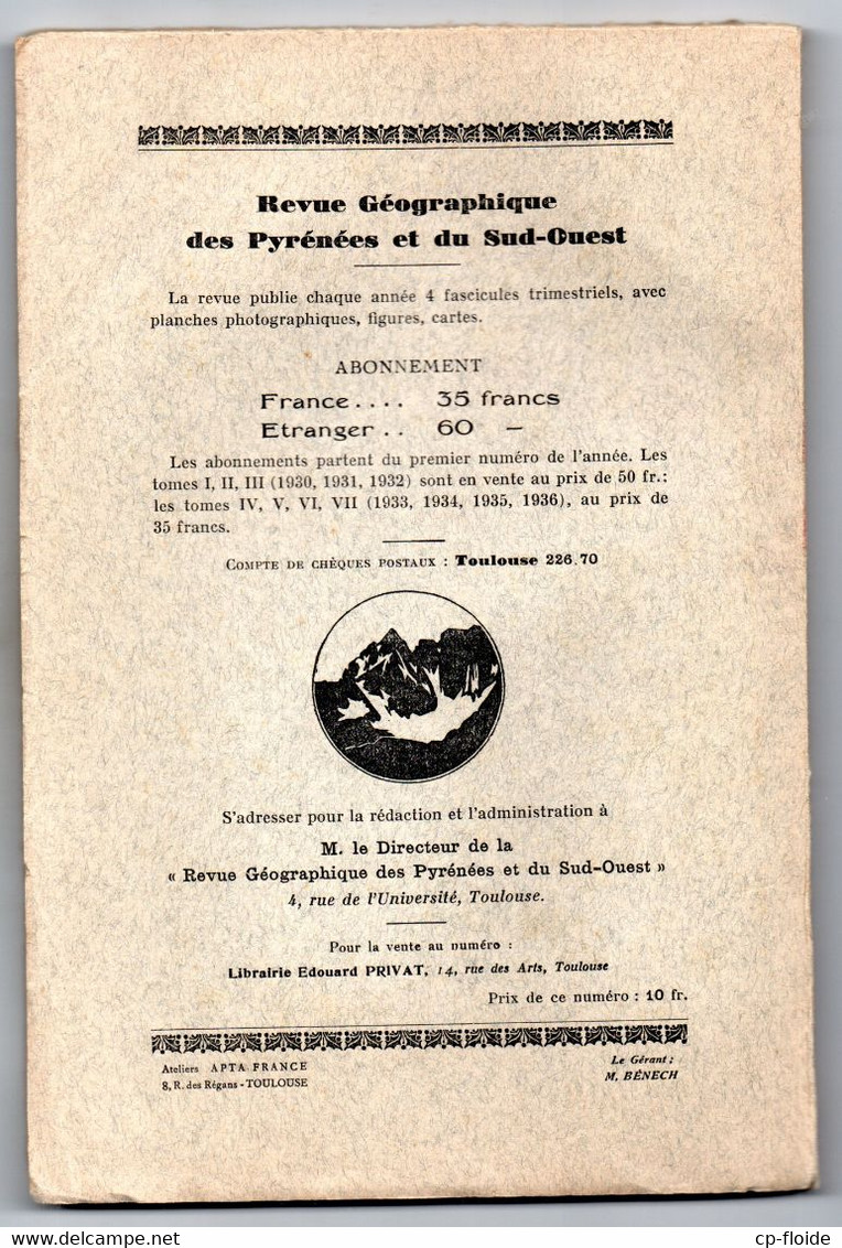 LIVRE . " LES BARTHES DE L'ADOUR " . MARCELLE RICHARD . REVUE GÉOGRAPHIQUE DES PYRÉNÉES ET DU SUD-OUEST - Ref. n°209L -