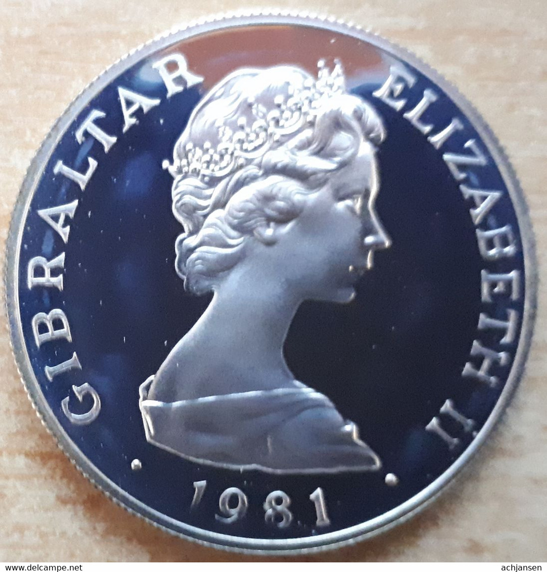 Gibraltar, 1 Crown 1981 - Silver Proof - Gibraltar