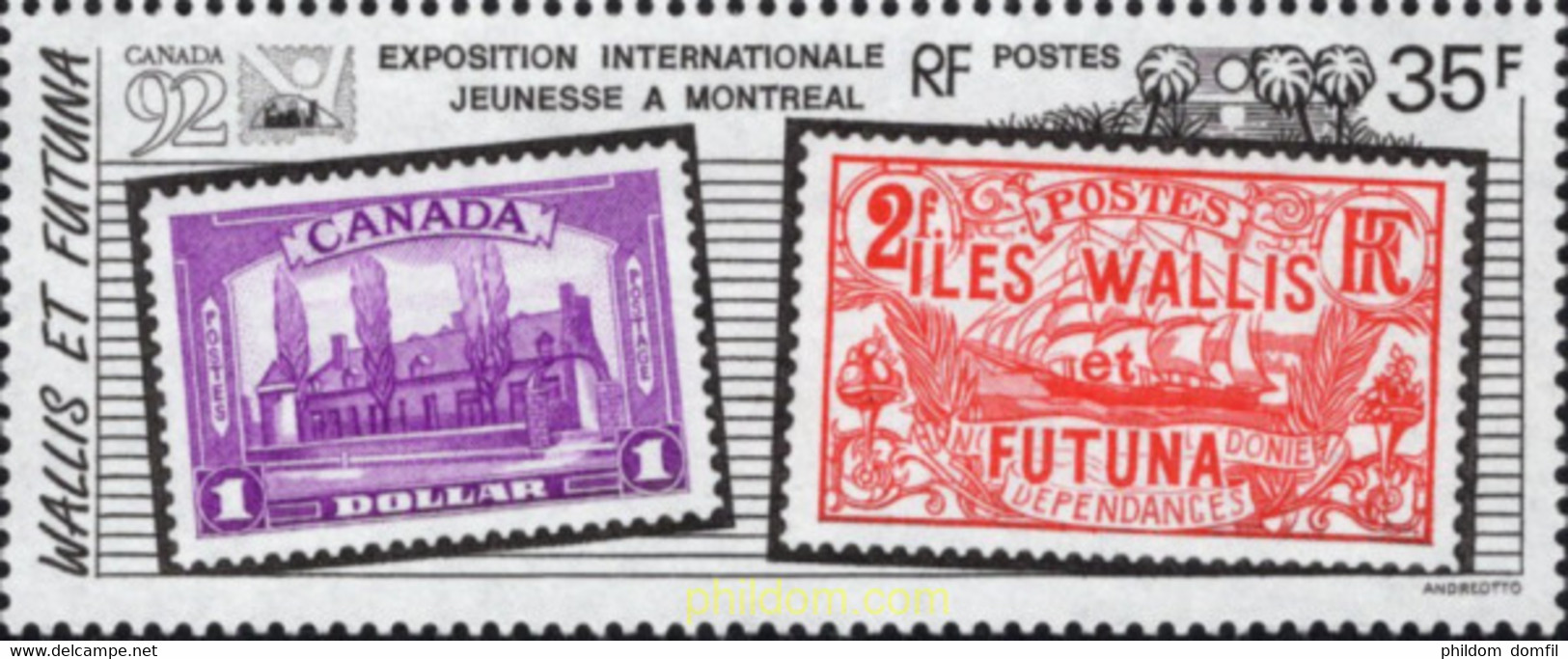 690719 MNH WALLIS Y FUTUNA 1992 EXPOSICION INTERNACIONAL DE FILATELIA - CANADA-92 - Used Stamps