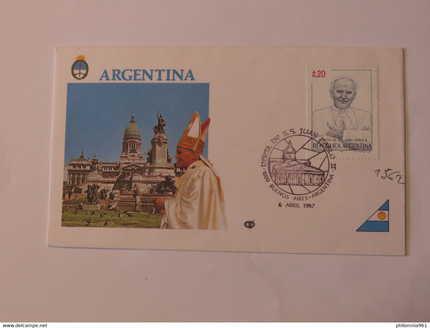 ARGENTINA POPE JOHN PAUL II FDC 1967 - Sonstige & Ohne Zuordnung